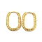 304 Stainless Steel Hoop Earring, Rectangle, Golden, 21.5x16mm