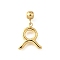 304 Stainless Steel Pendants, with Silicone inside, Ion Plating(IP), Constellation Charm, Real 18K Gold Plated, Taurus, 17mm, Hole: 0.5mm, pendant: 12x10.5x1mm