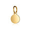 Ion Plating(IP) 304 Stainless Steel Pendants, with Jump Ring, Flat Round Charm, Stamping Blank Tag, Golden, 9.5x8x1mm, Hole: 3.5mm