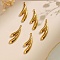 304 Stainless Steel Pendants, Teardrop Charm, Real 18K Gold Plated, 37x13.5x3mm, Hole: 1.8mm