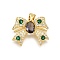 Brass Micro Pave Cubic Zirconia Pendants, Bowknot, Rack Plating, Long-Lasting Plated, Lead Free & Cadmium Free, Real 18K Gold Plated, Indigo, 16x21x3.5mm, Hole: 4x3mm