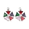 Brass Micro Pave Cubic Zirconia Pendants, Cadmium Free & Nickel Free & Lead Free, Flower, Platinum, 19x17.5x6mm, Hole: 3.5x2.5mm