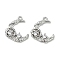 Brass Micro Pave Cubic Zirconia Pendants, Cadmium Free & Nickel Free & Lead Free, Moon Charms, Platinum, 15x13x2.5mm, Hole: 1mm