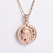 Vintage Style Men's Stainless Steel Flat Round with Portrait Pendant Necklaces for Casual Wear, Rose Gold