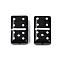 Handmade Lampwork Enamel Beads, Rectangle with Dot, Black, 24.5x14.5x8.5mm, Hole: 1.8mm
