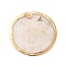 Natural Capiz Shell Pendants, Golden Plated Brass Edge Flat Round Charms, 49.5x1mm, Hole: 1.2mm