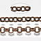 Iron Rolo Chains, Double Link Chains, Unwelded, with Spool, Red Copper, Link: 5x0.8mm, about 82.02 Feet(25m)/roll