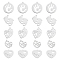 20Pcs 5 Style Mother's Day 304 Stainless Steel Pendants, Mix-shped, Stainless Steel Color, 18~25x17~21.5x1.5mm, Hole: 1.6~2mm, 4pcs/style