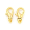 Brass Lobster Claw Clasps, Real 18K Gold Plated, 12x5.5x5mm, Hole: 1mm
