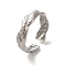 Non-Tarnish 304 Stainless Steel Open Cuff Ring, Stainless Steel Color, US Size 7 1/4(17.5mm)