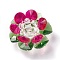 Glass Woven Beads, Cluster Beads, Lotus, Colorful, 25~28x14mm, Hole: 5mm
