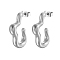 Non-Tarnish 304 Stainless Steel Stud Earrings, Half Hoop Earrings, Cloud, Stainless Steel Color, 19x18mm