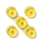 Transparent Resin Beads, Textured Rondelle, Gold, 12x7mm, Hole: 2.5mm