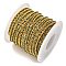 Brass Cup Chains, Cadmium Free & Lead Free, with Glass, Golden, Soldered, with Spool, Green, 3x5x2mm