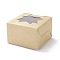 Cardboard Box, with PET Star Visual Window, Sqaure, BurlyWood, Finished Product: 10.1x10.1x6.5cm; Unfold: 36x23x0.05cm