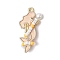 Alloy Enamel Mermaid Pendants, with Glass Seed Beads & Dyed Glass Pearl Round Beads, Linen, 28.5x14.5x6mm, Hole: 1.6mm
