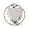 201 Stainless Steel Pendants, Round, Ring with Ghost Charm, Stainless Steel Color, 25.5x24x1mm, Hole: 1.5mm