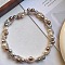 Glass & Imitation Pearl Round Beaded Wrapped Necklaces, Platinum, Colorful, 15.75 inch(40cm)