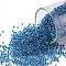 TOHO Round Seed Beads, Japanese Seed Beads, (188) Inside Color Luster Crystal/Capri Blue Lined, 15/0, 1.5mm, Hole: 0.7mm, about 3000pcs/10g