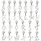 201 Stainless Steel Letter A~Z Pendant Decoration, with 304 Stainless Steel Lobster Claw Clasps, Stainless Steel Color, 23~26mm, 26 style, 1pc/style, 26pcs/set