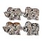 Natural Marble Carved Pendants, Elephant Charms, 31~41x42~51x8~8.5mm, Hole: 3~5mm