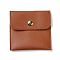 PU Imitation Leather Jewelry Storage Bags, with Golden Tone Snap Buttons, Square, Sienna, 7.9x8x0.75cm