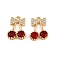 Brass Micro Pave Cubic Zirconia Pendants, Cherry Charms, Real 18K Gold Plated, Red, 13.5x10.5x3mm, Hole: 1.2mm