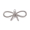 Rack Plating Brass Pendants, Long-Lasting Plated, Lead Free & Cadmium Free, Bowknot, Platinum, 14x29x6mm, Hole: 1.4mm