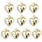 Alloy Enamel Pendants, with Crystal Rhinestone, Heart & Panda Charm, Light Gold, 20x17x3mm, Hole: 1.6mm