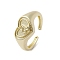 Brass Adjustable Open Rings, Cadmium Free & Nickel Free & Lead Free, Heart, Leo, US Size 7 3/4(17.9mm)