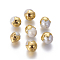 Natural Cultured Freshwater Pearl Beads, with Brass Findings, Oval, Golden, 11.5~14x12~17mm, Hole: 0.8mm