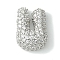 Rack Plating Brass Clear Cubic Zirconia Pendants, Cadmium Free & Lead Free, Long-Lasting Plated, Alphabet, Platinum, Letter U, 16x12x5mm, Hole: 3x1.8mm