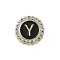 Letter Enamel Pins, Alloy Brooches for Backpack Clothes, with Clear Cubic Zirconia , Letter Y, 17.8x17mm
