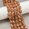 Natural Malaysia Jade Beads Strands, Rice-shaped, Dyed, Faceted, with Seed Beads, Camel, 9~10x8~8.5mm, Hole: 1.2mm, about 31~32pcs/strand, 14.57''(37cm)~14.96''(38cm)
