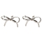 Brass Stud Earrings, Bowknot, Platinum, 22~28x34~38mm