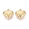 304 Stainless Steel Heart Pendants, Ion Plating(IP), Real 18K Gold Plated, 21x20x9mm, Hole: 1.8mm