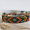 Bohemian Style Rhombus Pattern Glass Seed Beaded Braided Bead Bracelets, Ethnic Cord Bracelets for Women, Gradient Color, Lime Green, 5-7/8 inch(15cm)