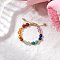 Adjustable Gemstone Finger Rings for Women, Colorful, Inner Diameter: 16.5~25mm