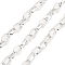 Oxidation Aluminum Cable Chains, Unwelded, with Spool, Platinum, 11x7x2mm, about 82.02 Feet(25m)/Roll