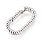 Brass Spring Gate Rings, Oval, Platinum, 12x21.5x4mm, Inner Diameter: 17x7mm