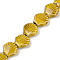 Handmade Porcelain Beads Strands, Shell Shape, Goldenrod, 13.5x13~14x6mm, Hole: 1.8mm, about 28pcs/strand, 14.37''(36.5cm)