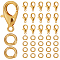 400Pcs Zinc Alloy Lobster Claw Clasps, Parrot Trigger Clasps, with 400Pcs Brass Jump Rings, Golden, 10x6mm, Hole: 1mm