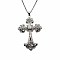 Vintage sparkling Alloy Rhinestone Cross Pendants Necklaces for Women, Platinum, 19.69 inch(50cm)
