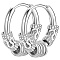 Non-Tarnish 304 Stainless Steel Beaded Hoop Earrings, Dragon Pattern, Stainless Steel Color, 14x2.5mm