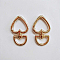Heart Alloy Swivel Clasps, Push Gate Snap Clasps, Light Gold, 4.6x2.7x0.4cm, Hole: 14.5x7mm