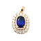 Brass Clear Cubic Zirconia Pendants, Cadmium Free & Nickel Free & Lead Free, with Glass Rhinestone, Rounded Rectangle Charms, Real 18K Gold Plated, 23x16.5x6.5mm, Hole: 5x2.5mm