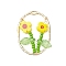 Glass Seed Beaded & Handmade Millefiori Glass Pendants, Oval with Flower, with Alloy, Yellow, 30x21.5x3mm, Hole: 1mm