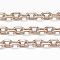 Ion Plating(IP) 304 Stainless Steel Cable Chains, Diamond Cut Chains, Soldered, Faceted, with Spool, Oval, Rose Gold, 2.5x1.7~1.8x0.5mm, about 32.8 Feet(10m)/roll