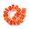 Handmade Lampwork Beads Strands, Rondelle, Dark Orange, 11.5~12.5x7mm, Hole: 2.5mm, about 20pcs/strand, 5.51~6''(14~15cm)