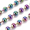 Ion Plating(IP) 304 Stainless Steel Ball Chains, with Spool, Round, Rainbow Color, 2.5mm, about 32.8 Feet(10m)/roll